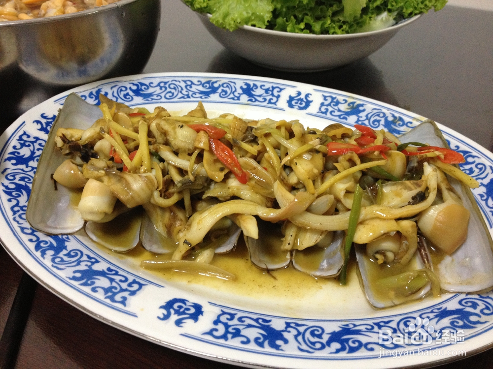 吃货必学美食-爆炒葱姜蛏子皇!