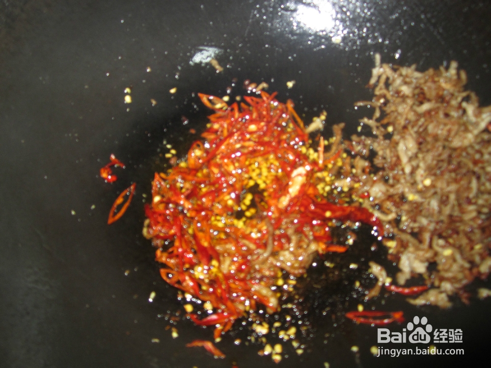 蒙阴干煸辣肉丝的炒法