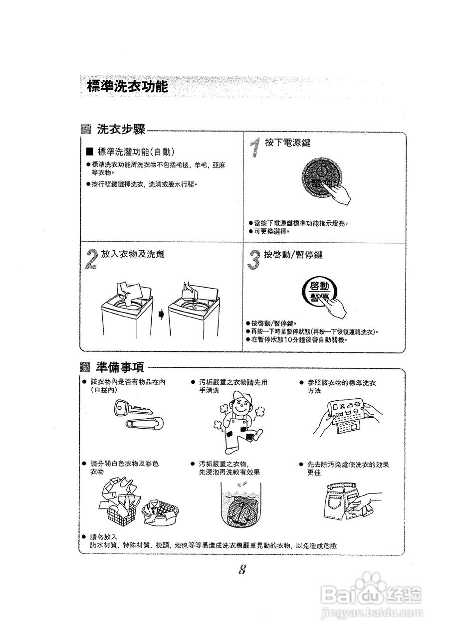 声宝ES-755型洗衣机说明书