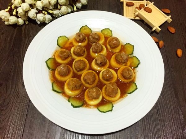 玉子豆腐蒸肉丸