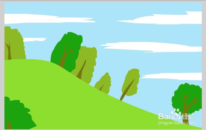 Flash绘制小山坡的场景