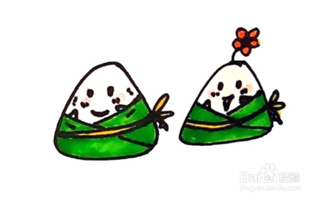 如何画粽子的简笔画