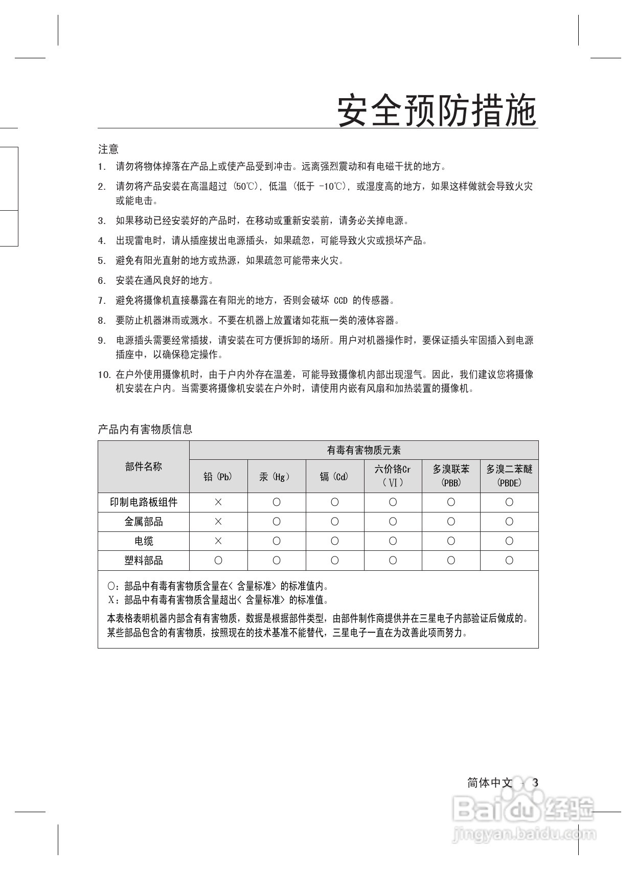 三星数字彩色摄像机SCC-B2337(P)使用说明书:[1]