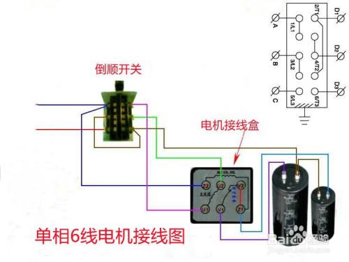 电机出来4根线倒顺开关咋接