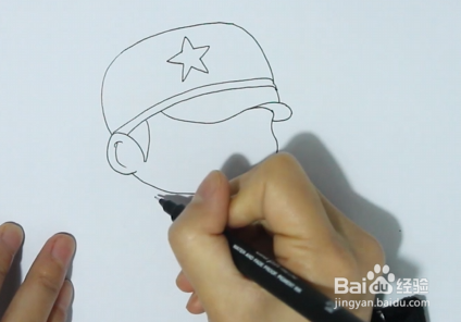 儿童军装怎么画