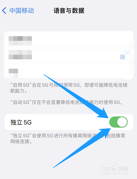 苹果14怎么关闭独立5g网络
