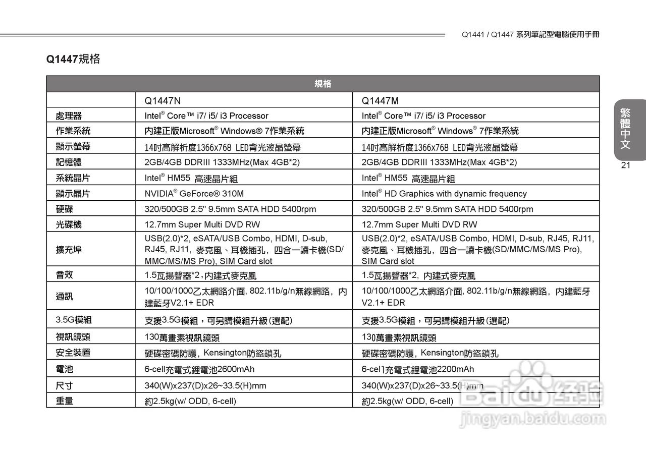 技嘉Q1447笔记本电脑使用说明书:[4]