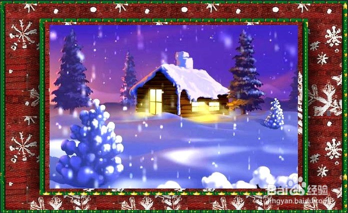 雪花状绿色图片框光影魔术手怎么做