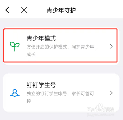 钉钉青少年守护模式在哪开启?