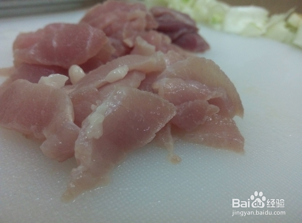 家常菜之肉片炒青菜