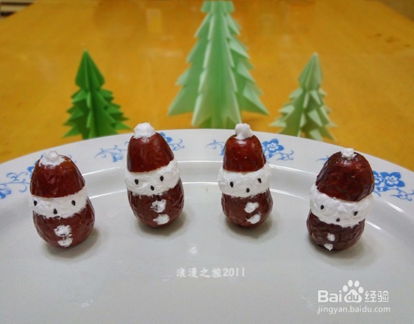 大枣制作圣诞老人圣诞雪人