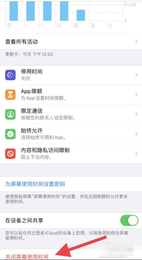 怎么关闭苹果手机屏幕使用时间功能
