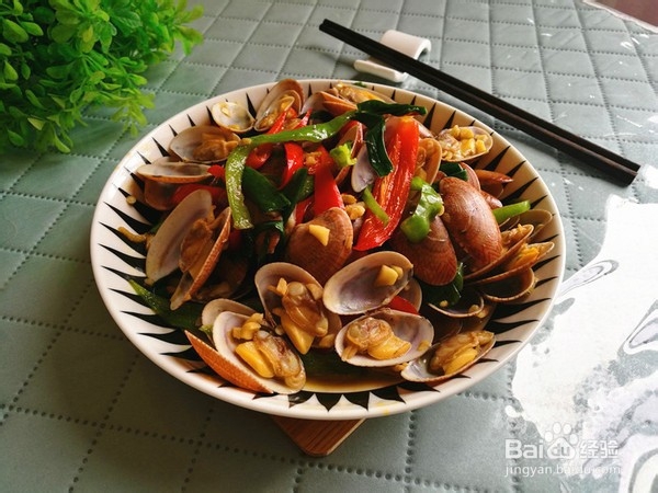 美味双椒炒花甲