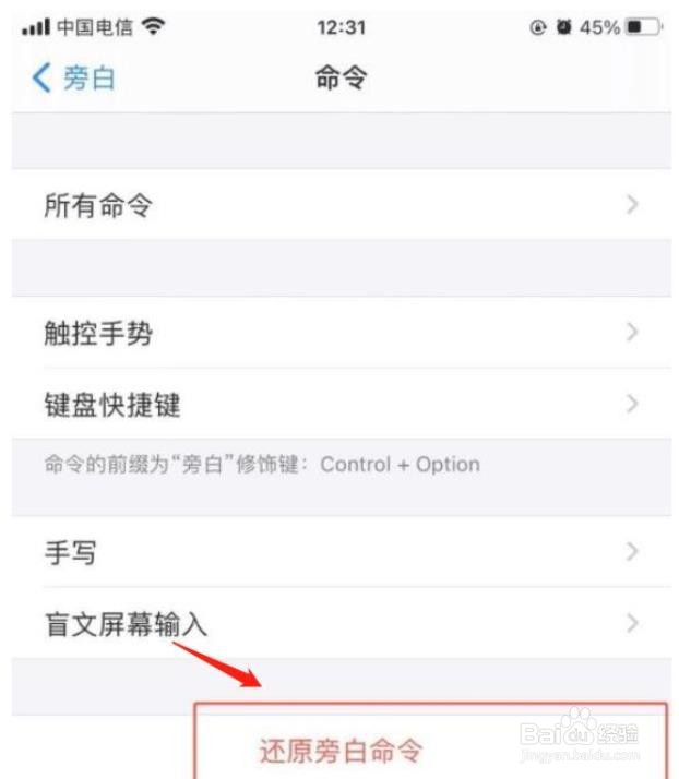 苹果手机怎么还原旁白命令?