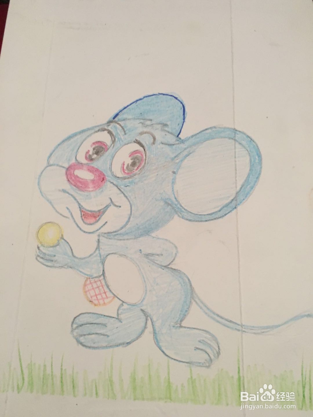 怎样画一个卡通小老鼠的彩铅画