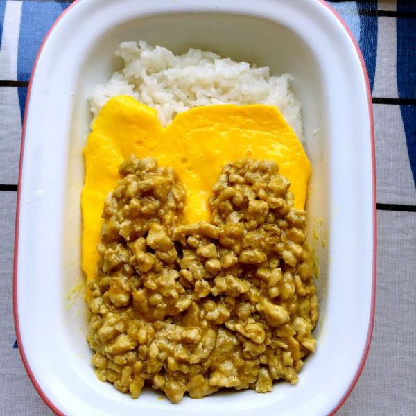 萌熊咖喱肉末芝士便当