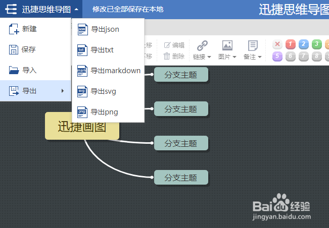 在线绘制思维导图精简方法