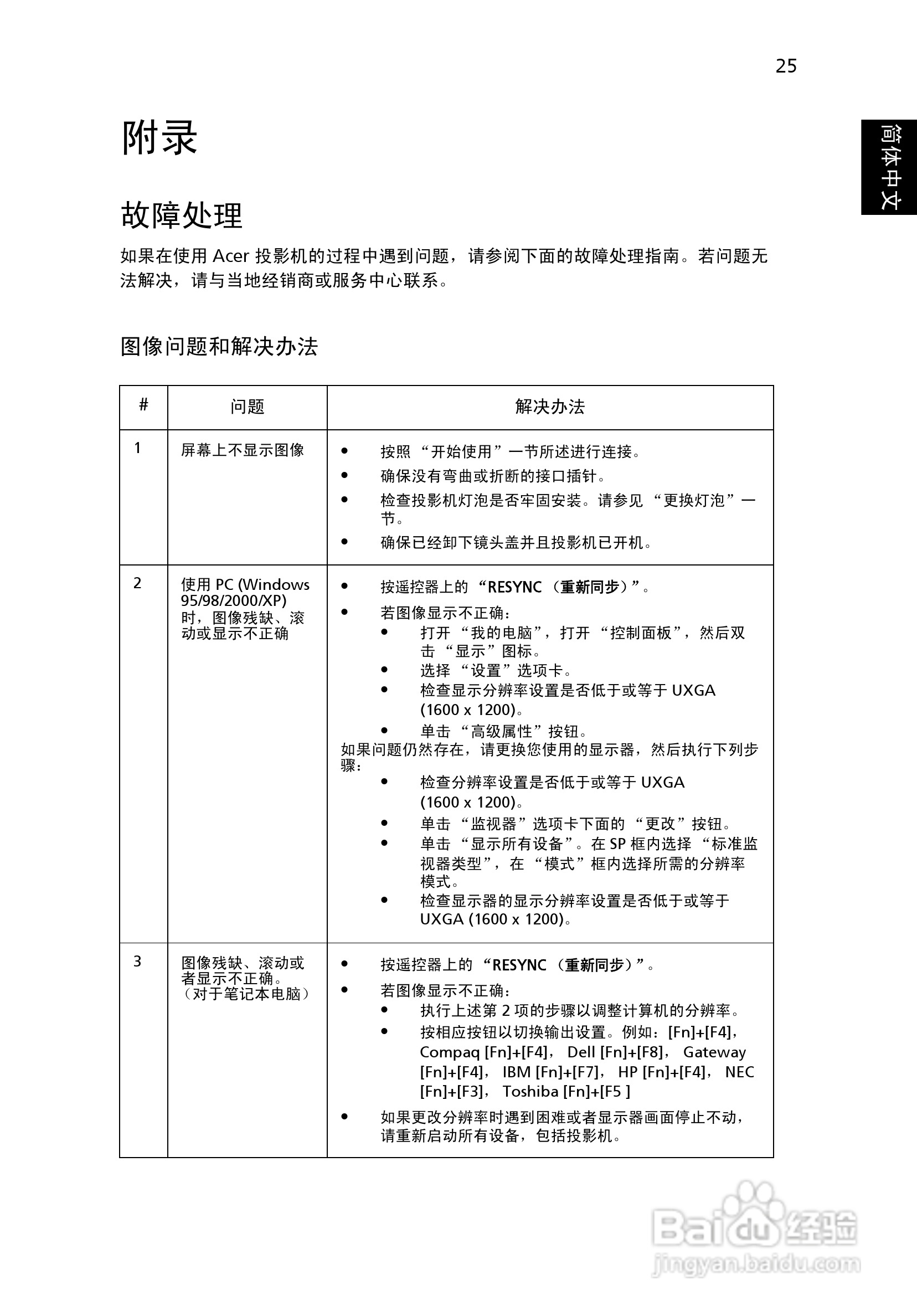 宏基X1161N投影机使用说明书:[4]