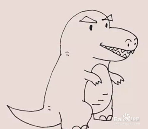 如何画萌萌的哥斯拉小怪兽简笔画