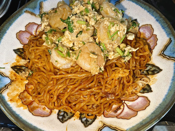 翡翠虾仁火鸡面
