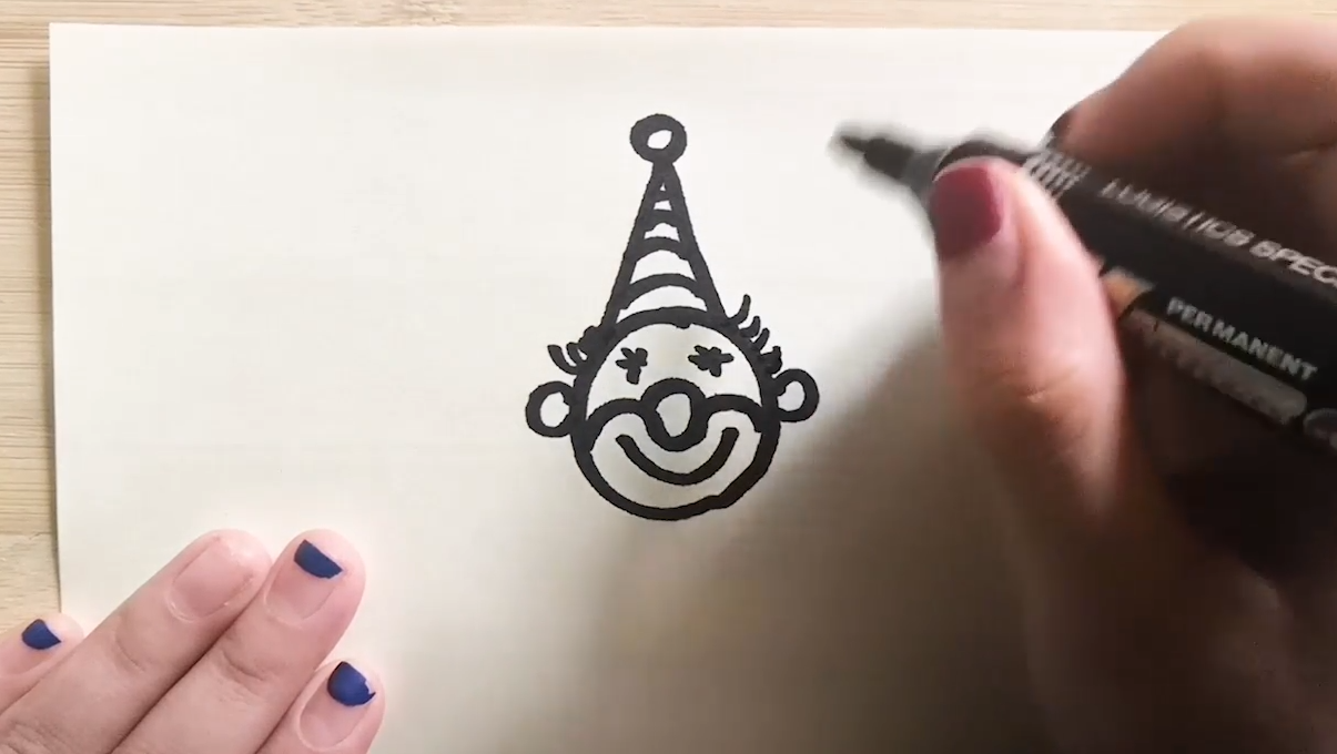 如何画简笔小丑