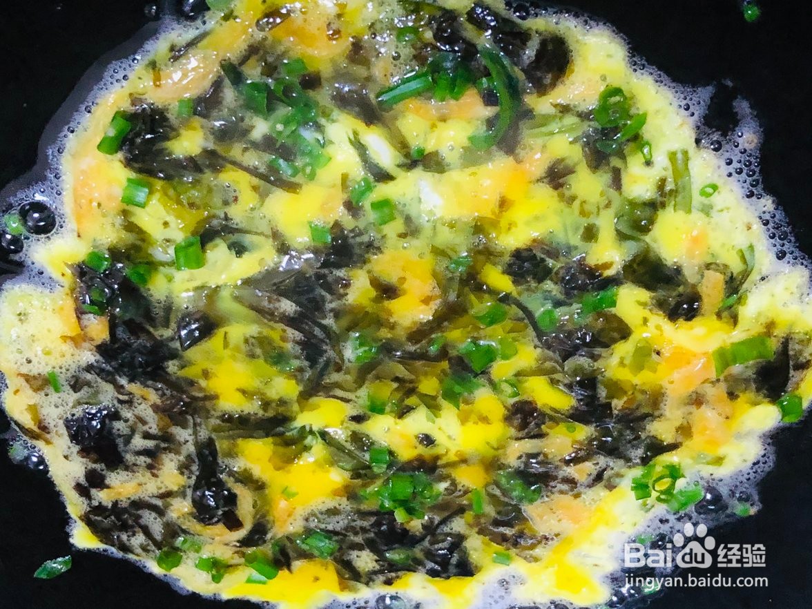 如何制作紫菜虾皮煎蛋