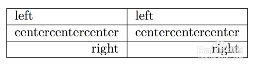 latex 如何讓表格中的字體居中顯示