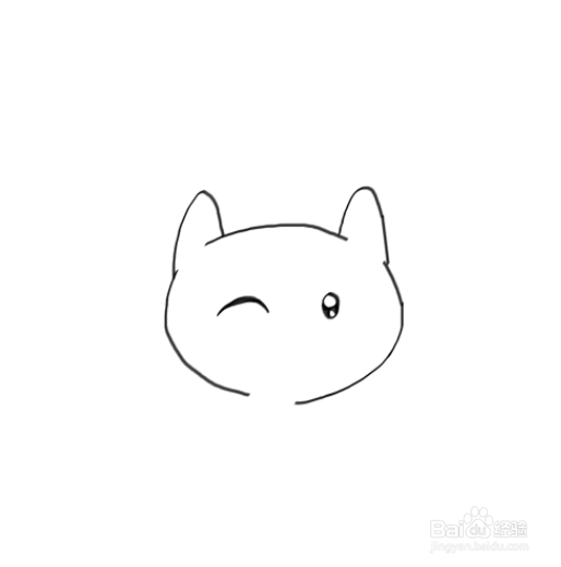 舔爪子的小猫咪简笔画