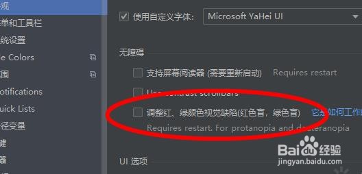 PyCharm如何设置无障碍选项