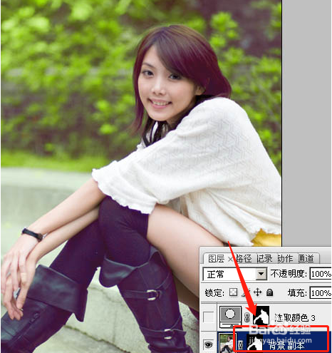 PS给石阶上的美女图片增加淡淡的甜美色