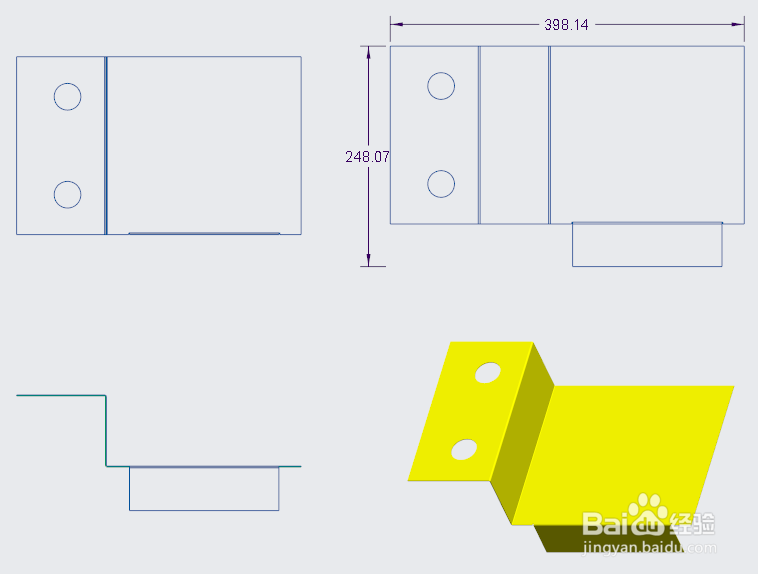 creo钣金使用平整实例创建展开工程图的方法