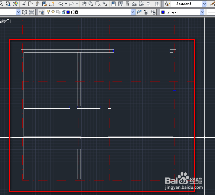 cad建筑平面图的门窗开口绘制