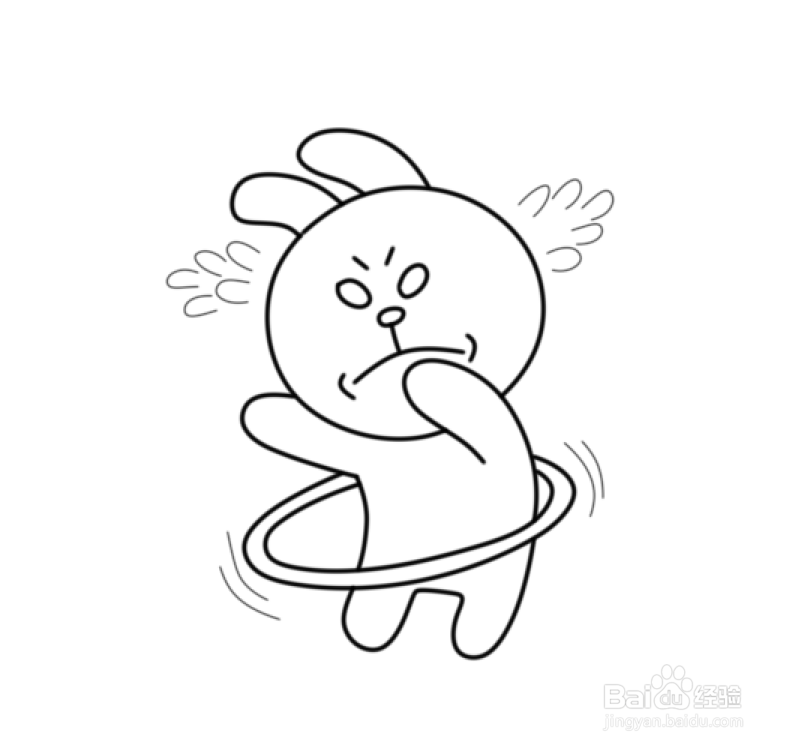 简笔画--卡通版努力运动的小兔