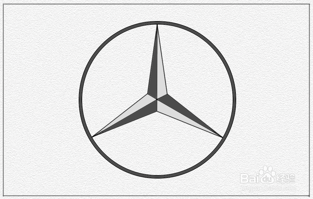 奔驰标志怎么画
