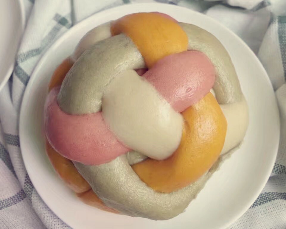 彩色绣球馒头的做法,味道好极了!