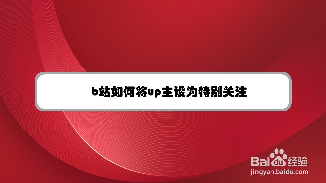 ​b站如何将up主设为特别关注