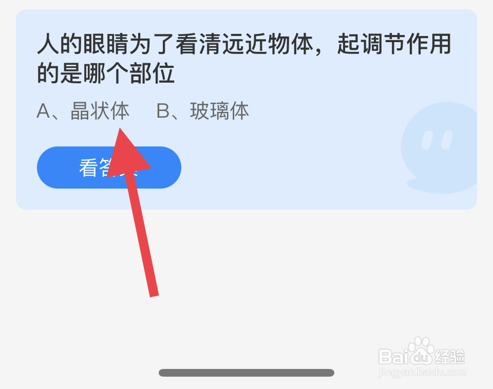 蚂蚁庄园2024.11.27眼睛起调节作用是哪个部位?