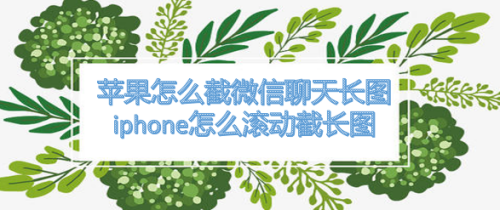苹果怎么截微信聊天长图 iphone怎么滚动截长图