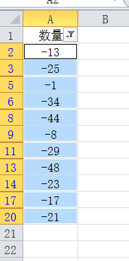 如何将隔不定行的正数转化为负数？