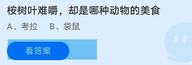 桉树叶难嚼，却是哪种动物的美食？蚂蚁庄园
