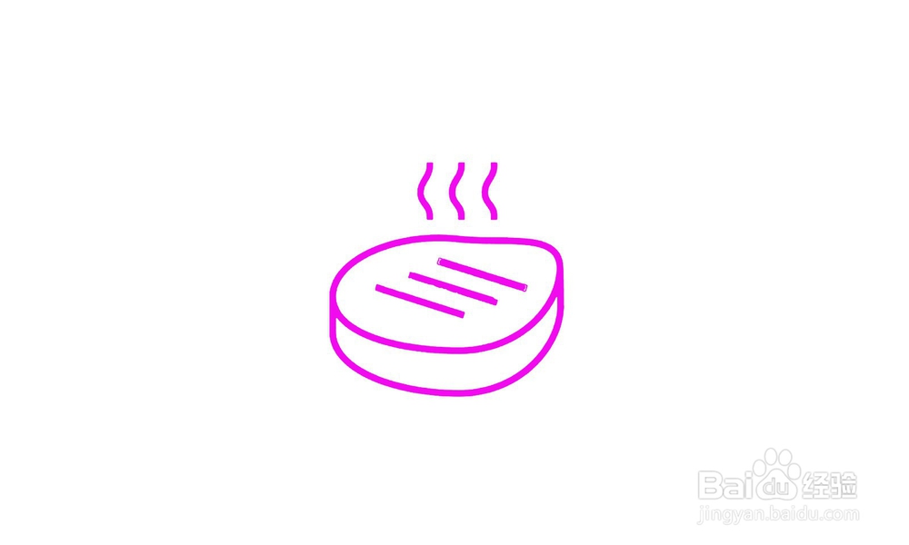 如何画出一个牛排简笔画