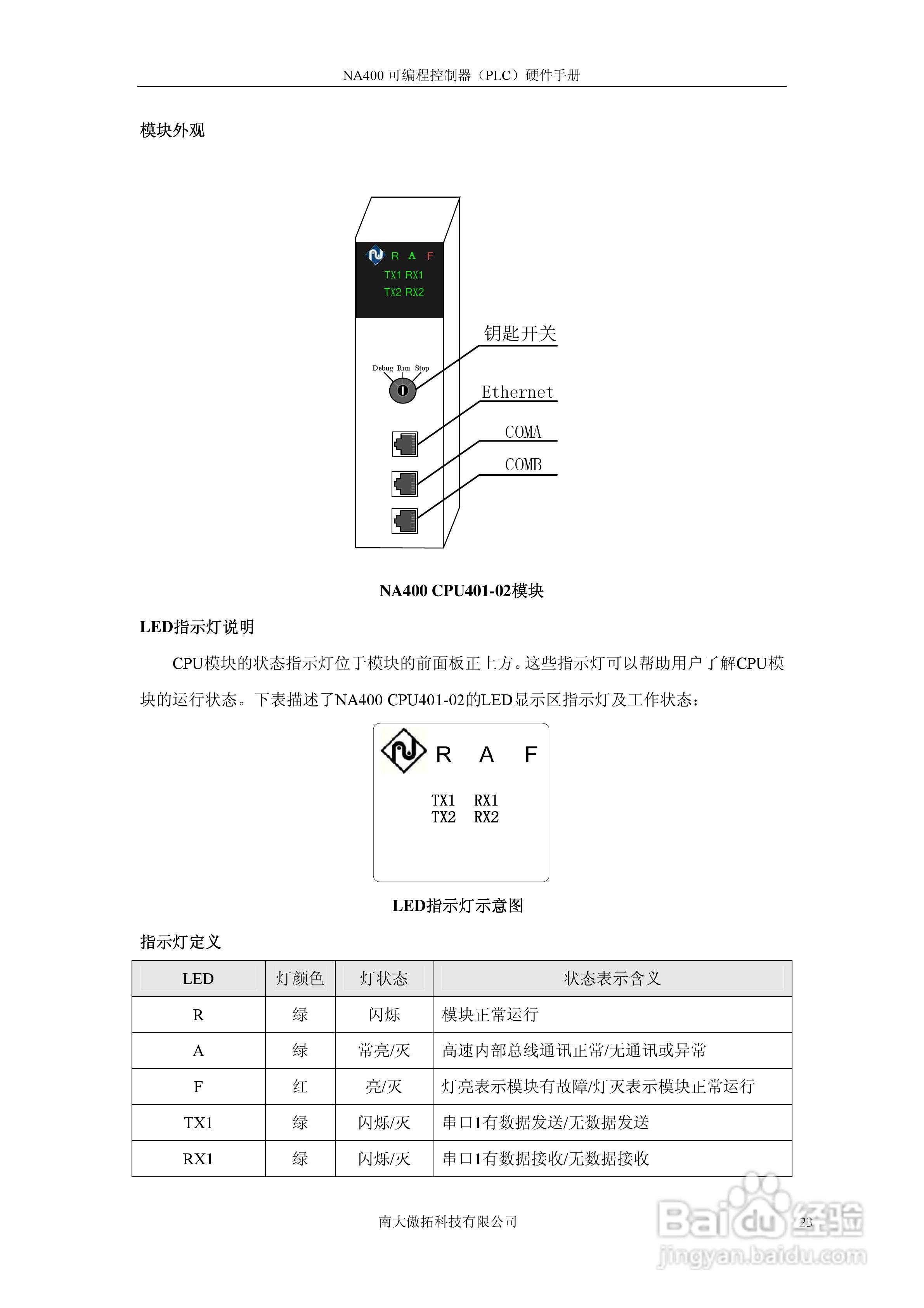 傲拓NA400可编程控制器硬件手册V1.8:[3]