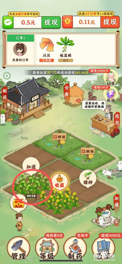 【神农世家】在农田种植板蓝根药材的攻略