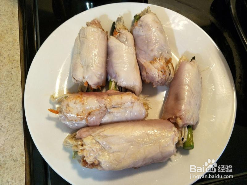 芦笋金针菇鸡腿卷怎么做