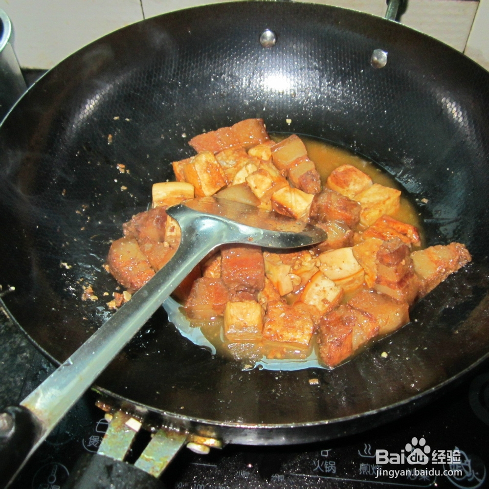 豆腐烧腊肉－－美味下饭菜