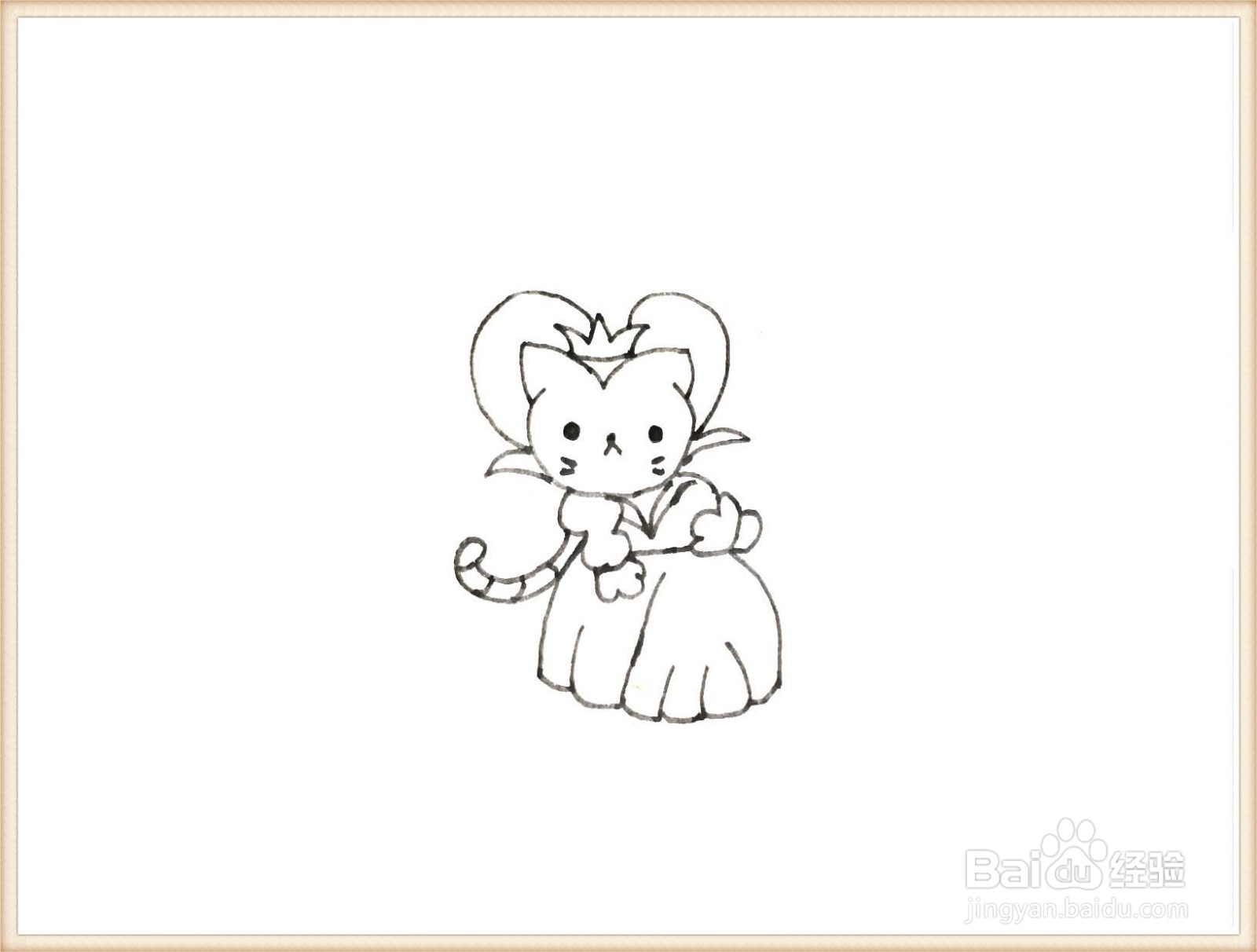 一笔一笔教你画动漫猫公主简笔画