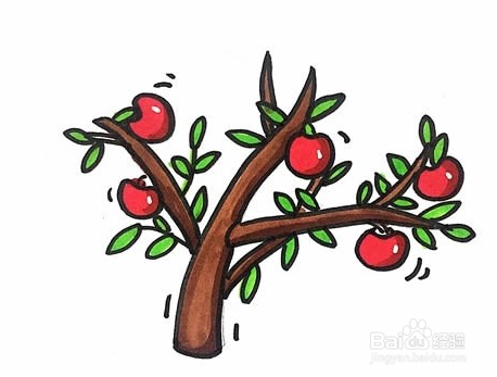 如何画苹果树简笔画?