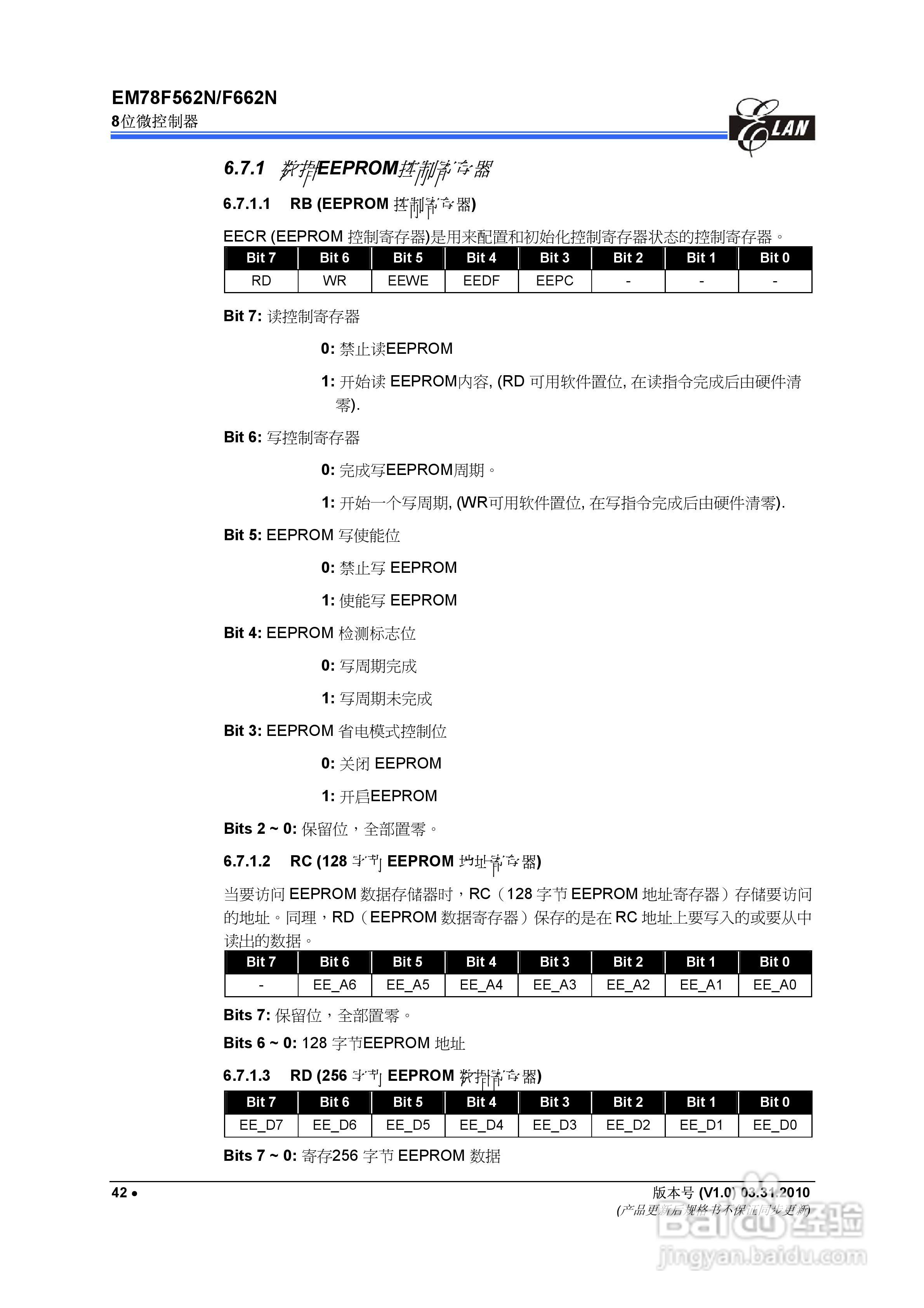 EM78F562N/F662N 8位微控制器说明书:[5]