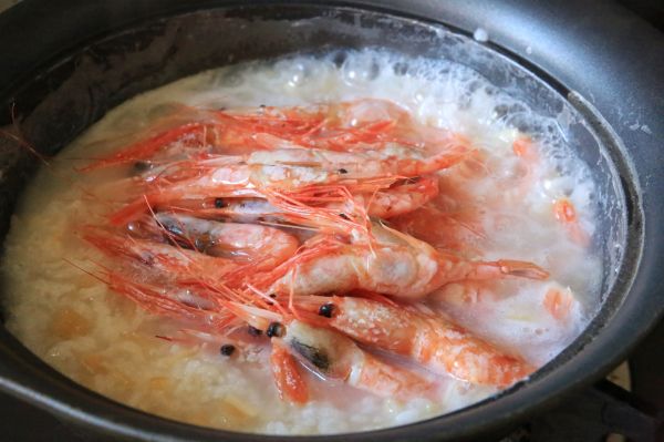 北极虾生虾潮汕海鲜粥