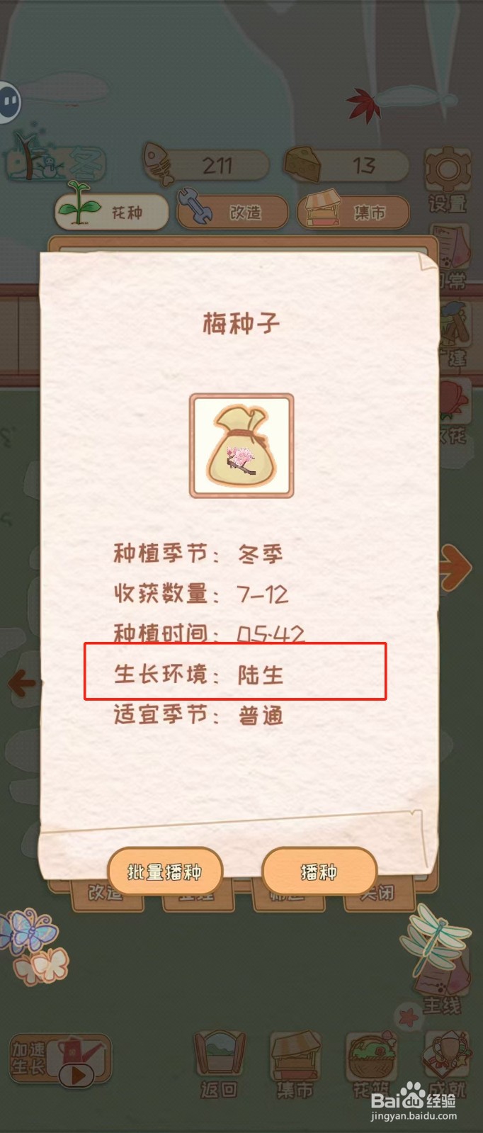花店物语如何查看梅种子的生长环境